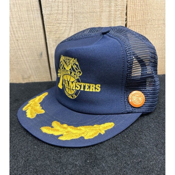 Vintage 80's Scrambled Eggs Teamsters Local 75 Green Bay Snapback Hat/Cap Blue - Picture 2 of 12